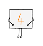 闇数字キャラ(ふかみどり、オレンジ)（個別スタンプ：14）