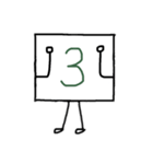 数字キャラ(ふかみどり、オレンジ)（個別スタンプ：3）