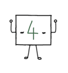 数字キャラ(ふかみどり、オレンジ)（個別スタンプ：4）