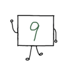 数字キャラ(ふかみどり、オレンジ)（個別スタンプ：9）