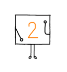 数字キャラ(ふかみどり、オレンジ)（個別スタンプ：12）