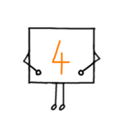 数字キャラ(ふかみどり、オレンジ)（個別スタンプ：14）