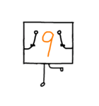 数字キャラ(ふかみどり、オレンジ)（個別スタンプ：19）