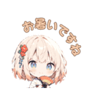 夏の着物×扇子ガールスタンプ（個別スタンプ：2）
