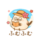 夏バージョン☆お花飾りのシマエナガ（個別スタンプ：4）