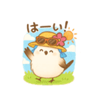 夏バージョン☆お花飾りのシマエナガ（個別スタンプ：6）