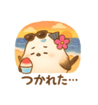 夏バージョン☆お花飾りのシマエナガ（個別スタンプ：17）