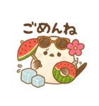 夏バージョン☆お花飾りのシマエナガ（個別スタンプ：22）