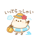 夏バージョン☆お花飾りのシマエナガ（個別スタンプ：24）