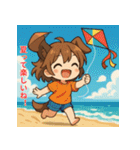 夏あそび！犬耳ちびちゃん（個別スタンプ：16）