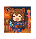 夏あそび！犬耳ちびちゃん（個別スタンプ：17）