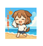 夏あそび！犬耳ちびちゃん（個別スタンプ：20）