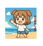 夏あそび！犬耳ちびちゃん（個別スタンプ：29）