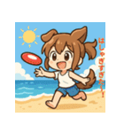 夏あそび！犬耳ちびちゃん（個別スタンプ：36）