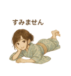夏にぴったりの着物女子【涼やか＆上品】（個別スタンプ：19）
