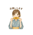 夏にぴったりの着物女子【涼やか＆上品】（個別スタンプ：30）