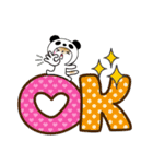 パンダ被り物♡ゆるねこ【デカ文字】（個別スタンプ：6）