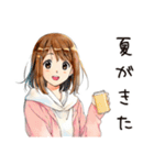 ふつうの女の子の夏★毎日使える（個別スタンプ：1）