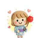 ずっと使える♡3D夏ミルクティ（個別スタンプ：34）