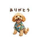 夏の日常！アロハ☆トイプードル（個別スタンプ：4）