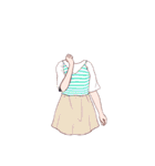 ❤️着せ替え⭐コーデ11♪夏（個別スタンプ：20）