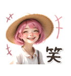 感情伝える♡ピンク推し ボブ 女の子（個別スタンプ：8）