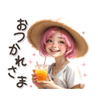 感情伝える♡ピンク推し ボブ 女の子（個別スタンプ：22）