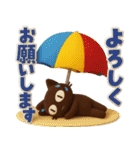 大人かわいい絵本の猫40[夏]3DフェルトVer（個別スタンプ：6）