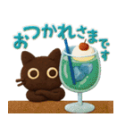 大人かわいい絵本の猫40[夏]3DフェルトVer（個別スタンプ：25）