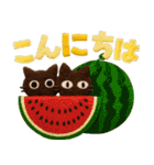 大人かわいい絵本の猫40[夏]3DフェルトVer（個別スタンプ：27）