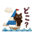 大人かわいい絵本の猫40[夏]3DフェルトVer（個別スタンプ：33）