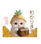 パイナップル帽 スコティッシュ猫 敬語ver（個別スタンプ：10）