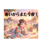 夏のお酒好き美女【日常挨拶】（個別スタンプ：6）