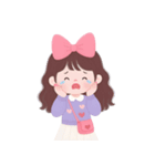 かわいい服を着た長い髪の女の子（NT）（個別スタンプ：2）