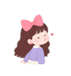 かわいい服を着た長い髪の女の子（NT）（個別スタンプ：3）