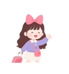 かわいい服を着た長い髪の女の子（NT）（個別スタンプ：4）