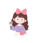 かわいい服を着た長い髪の女の子（NT）（個別スタンプ：17）