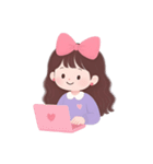 かわいい服を着た長い髪の女の子（NT）（個別スタンプ：37）