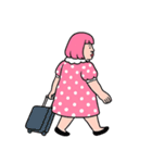 ぽっちゃり女子はピンクが好き  (NT)（個別スタンプ：1）