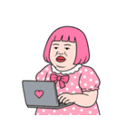 ぽっちゃり女子はピンクが好き  (NT)（個別スタンプ：3）