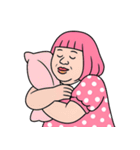 ぽっちゃり女子はピンクが好き  (NT)（個別スタンプ：4）
