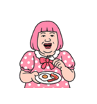 ぽっちゃり女子はピンクが好き  (NT)（個別スタンプ：6）