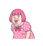 ぽっちゃり女子はピンクが好き  (NT)（個別スタンプ：9）