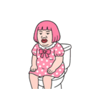 ぽっちゃり女子はピンクが好き  (NT)（個別スタンプ：14）