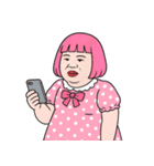 ぽっちゃり女子はピンクが好き  (NT)（個別スタンプ：16）