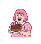 ぽっちゃり女子はピンクが好き  (NT)（個別スタンプ：38）