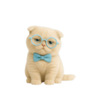キュートなクリーム色のオタク猫 （NT）（個別スタンプ：16）