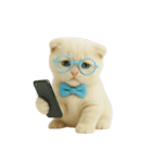 キュートなクリーム色のオタク猫 （NT）（個別スタンプ：18）