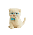 キュートなクリーム色のオタク猫 （NT）（個別スタンプ：22）