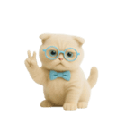 キュートなクリーム色のオタク猫 （NT）（個別スタンプ：27）